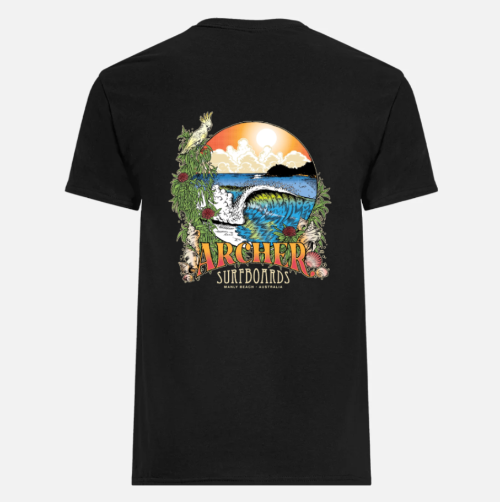 archer-surfboards-tshirt-colour-on-black